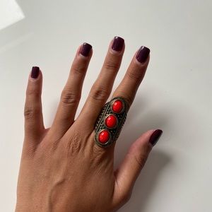 3 for $15💜Red and gold brass ring size 9